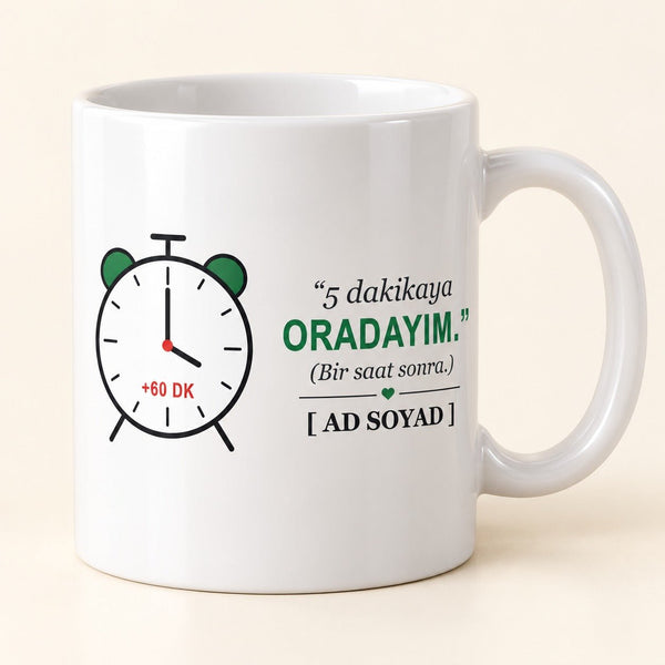 5 Dakikaya Oradayım - İsimli Abi Kupası - Hediye Kutusu
