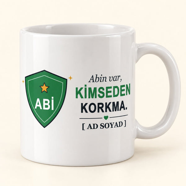 Abin Var - İsimli Abi Kupası - Hediye Kutusu