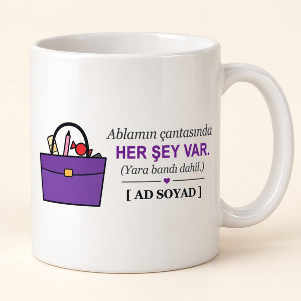 Ablamın Çantası - İsimli Abla Kupası - Hediye Kutusu