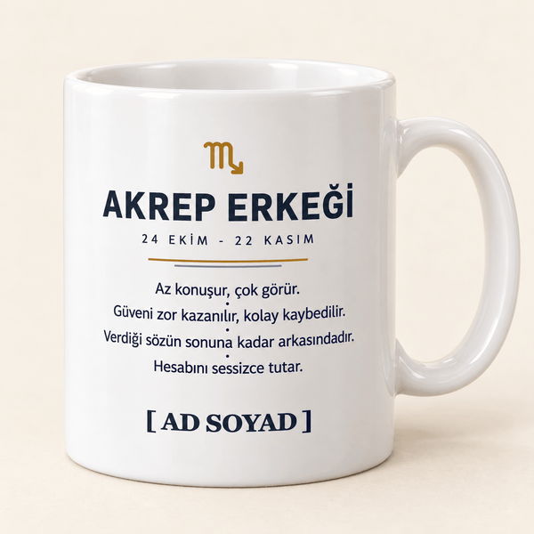 Akrep Erkeği İsimli Kupa - Hediye Kutusu