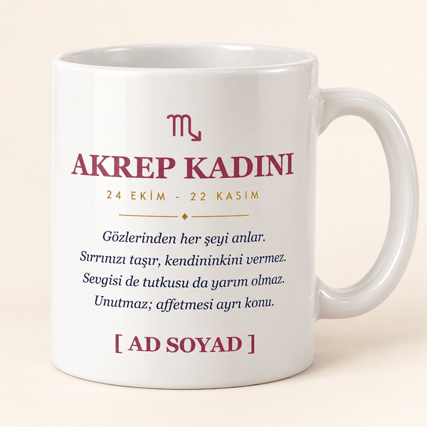 Akrep Kadını İsimli Kupa - Hediye Kutusu