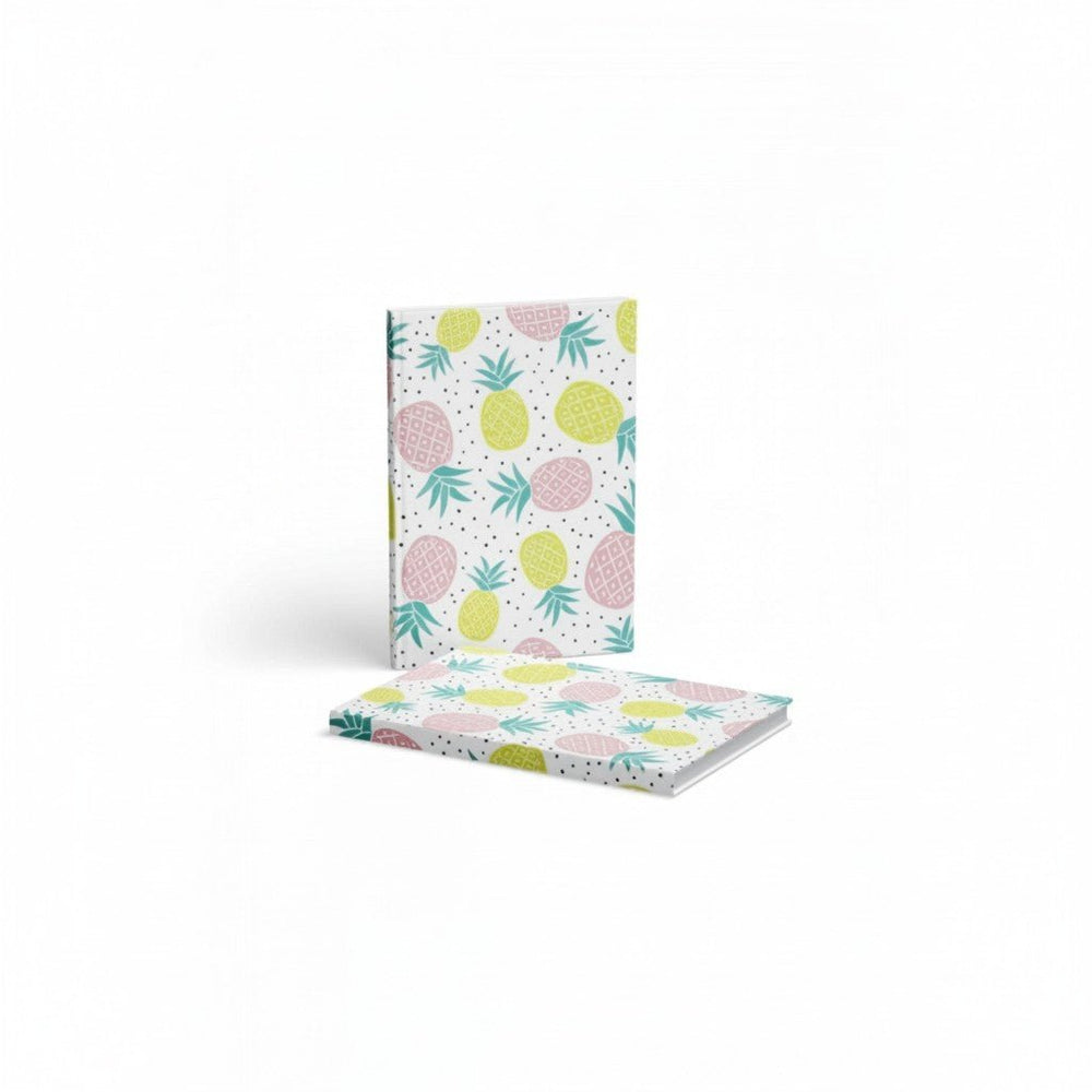 Ananas Sert Kapaklı Çizgili Defter - Hediye Kutusu