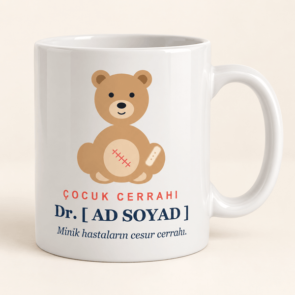 Ayıcıklı İsimli Çocuk Cerrahı Kupası - Hediye Kutusu