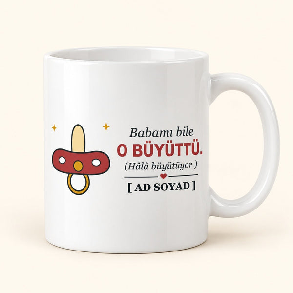 Babamı Bile O Büyüttü - İsimli Babaanne Kupası - Hediye Kutusu