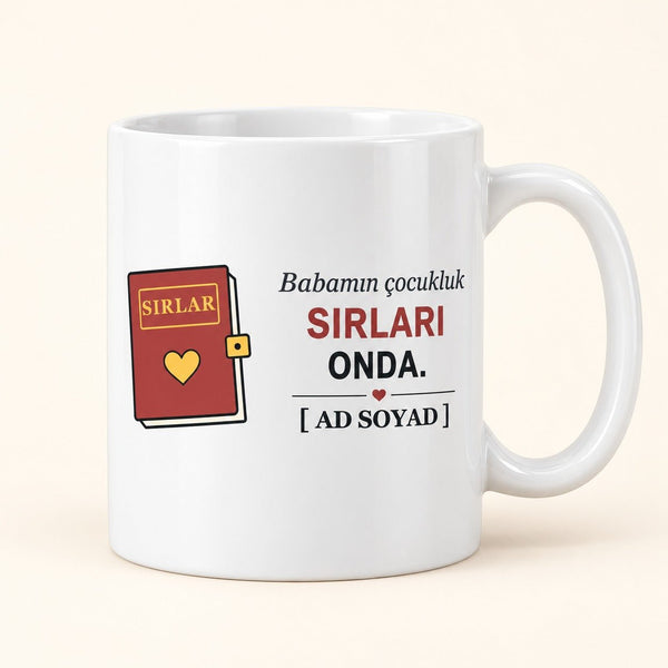 Babamın Sırları - İsimli Babaanne Kupası - Hediye Kutusu