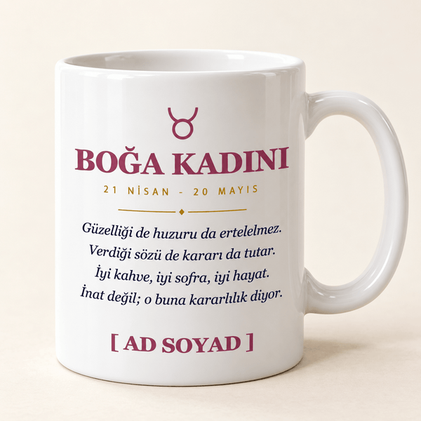 Boğa Kadını İsimli Kupa - Hediye Kutusu