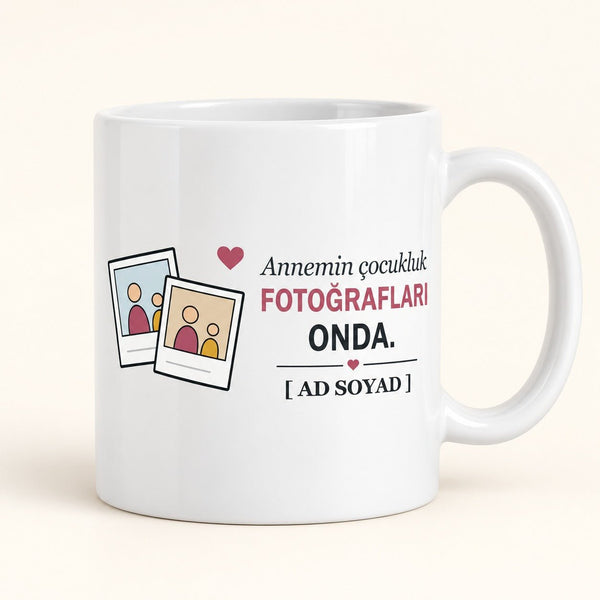 Çocukluk Fotoğrafları - İsimli Anneanne Kupası - Hediye Kutusu