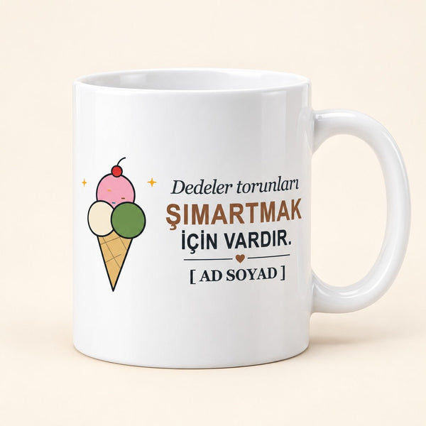 Dedeler Şımartır - İsimli Dede Kupası - Hediye Kutusu