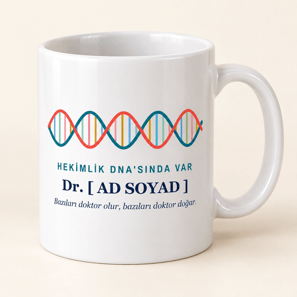 DNA Sarmallı İsimli Doktor Kupası - Hediye Kutusu