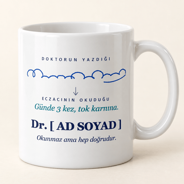 Doktor El Yazılı İsimli Kupa - Hediye Kutusu