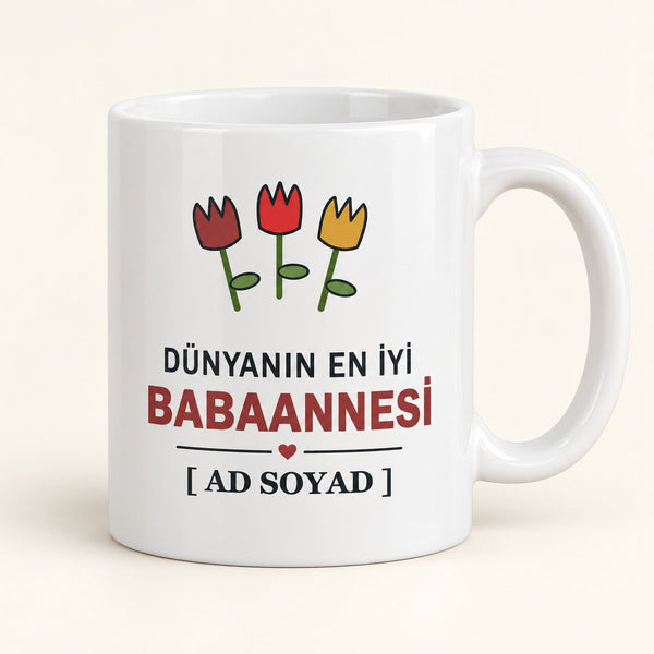 Dünyanın En İyi Babaannesi - İsimli Babaanne Kupası - Hediye Kutusu