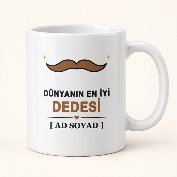 Dünyanın En İyi Dedesi - İsimli Dede Kupası - Hediye Kutusu