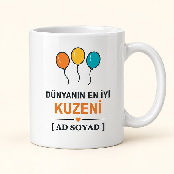 Dünyanın En İyi Kuzeni - İsimli Kuzen Kupası - Hediye Kutusu