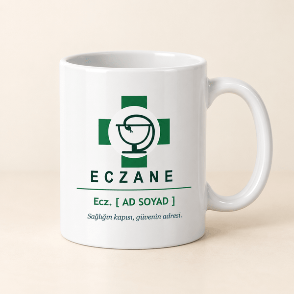 Eczane Amblemli İsimli Eczacı Kupası - Hediye Kutusu