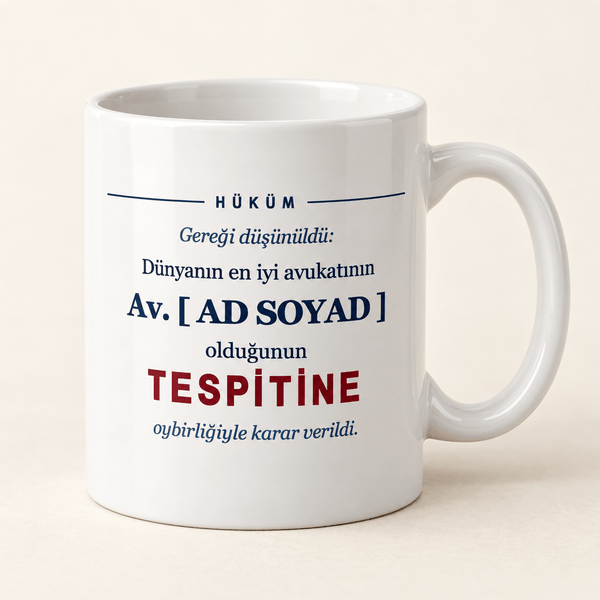 En İyi Avukat Hükmü İsimli Kupa - Hediye Kutusu