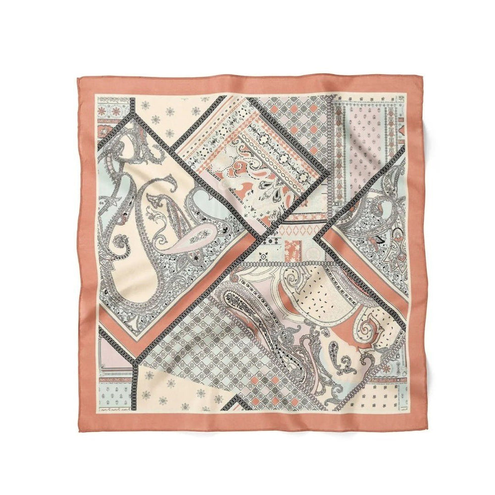 Etro Etnik Desen Motifli Somon Fular Bandana - Hediye Kutusu