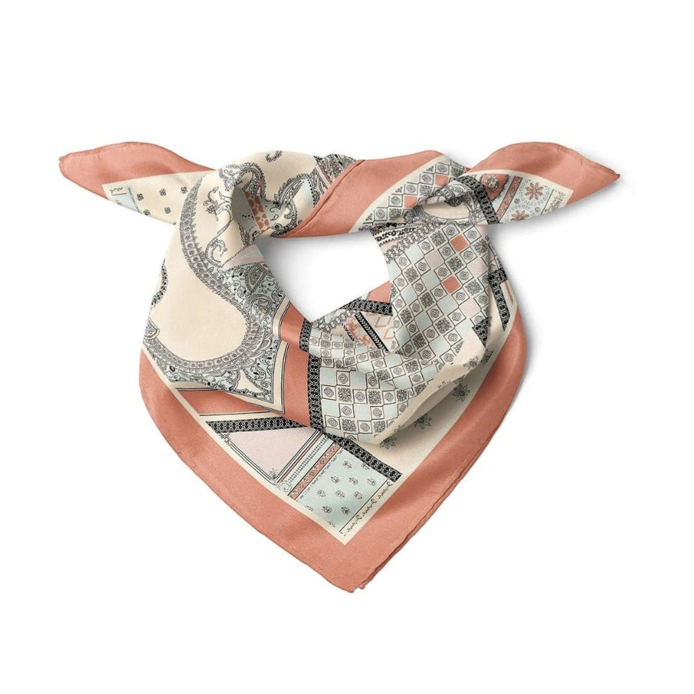 Etro Etnik Desen Motifli Somon Fular Bandana - Hediye Kutusu