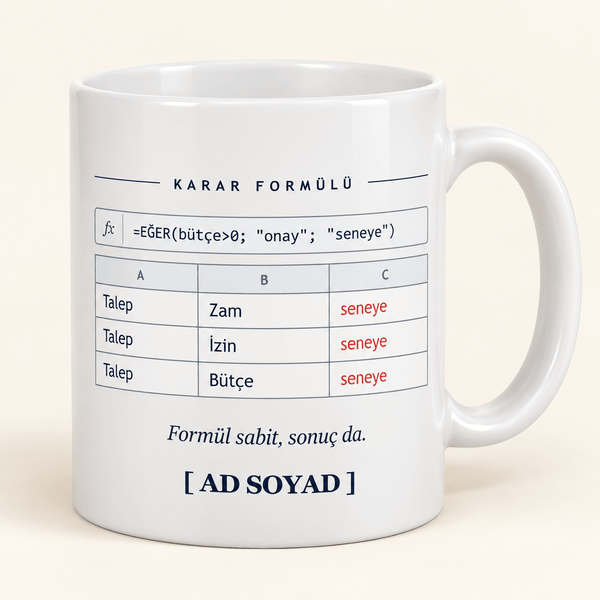 Excel Formüllü Esprili Müdür Kupası - Hediye Kutusu