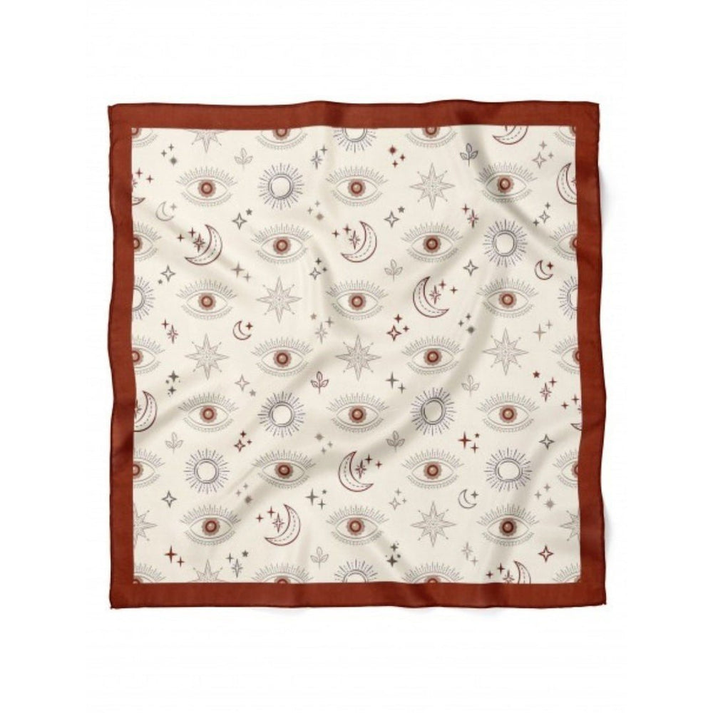 Göz Desenli Kahverengi Bandana - Hediye Kutusu