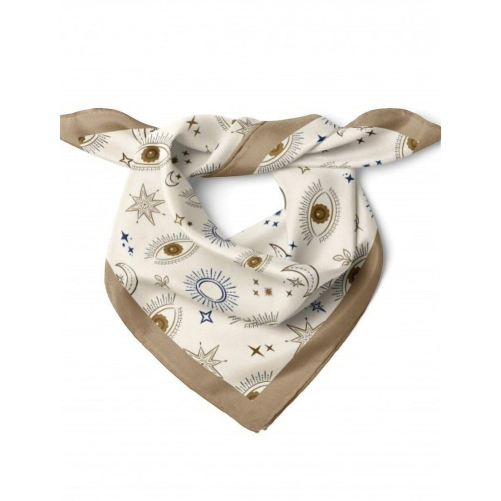 Göz Desenli Krem Bandana - Hediye Kutusu