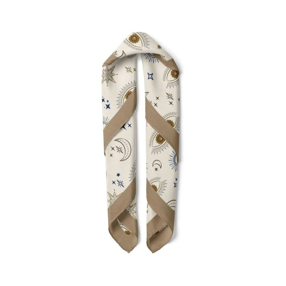 Göz Desenli Krem Bandana - Hediye Kutusu