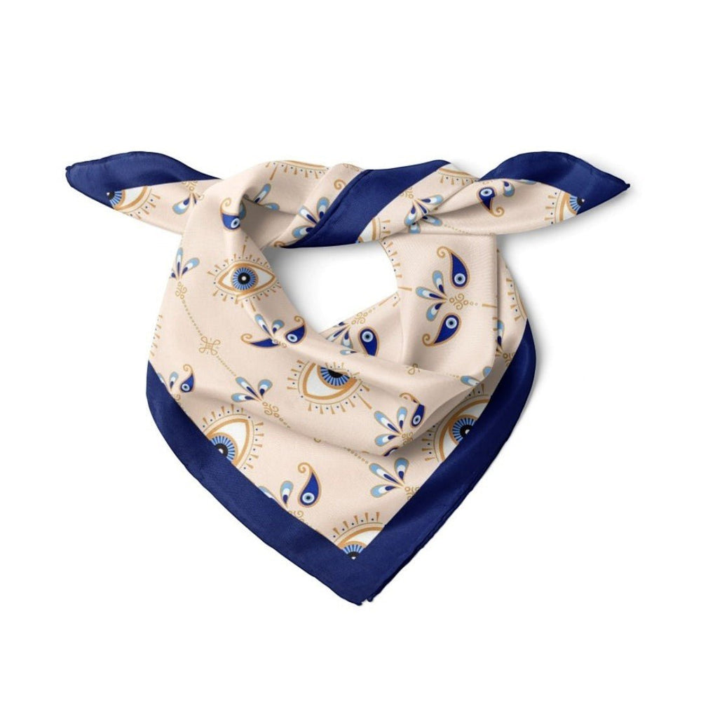 Göz Desenli Lacivert Bandana - Hediye Kutusu