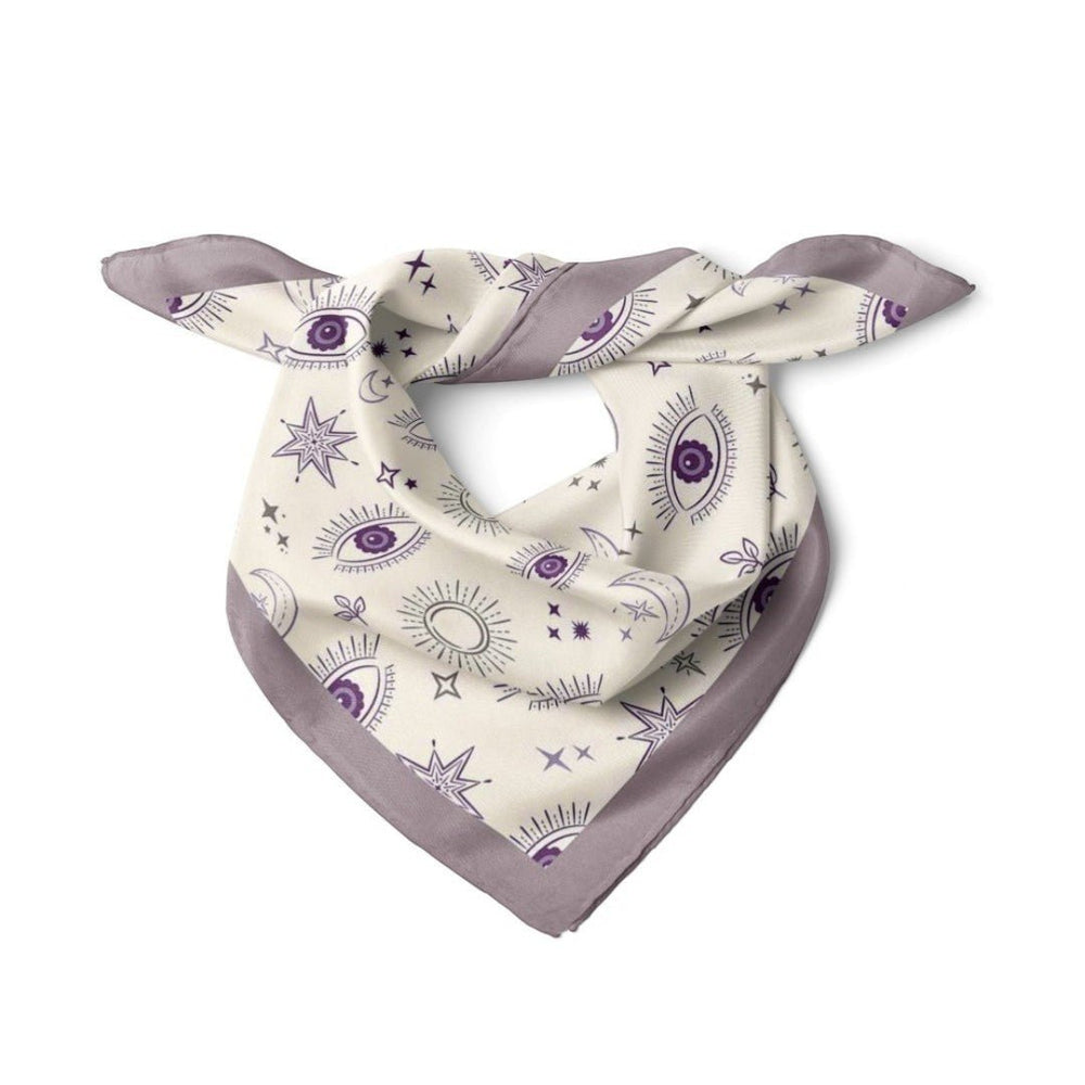 Göz Desenli Lila Bandana - Hediye Kutusu