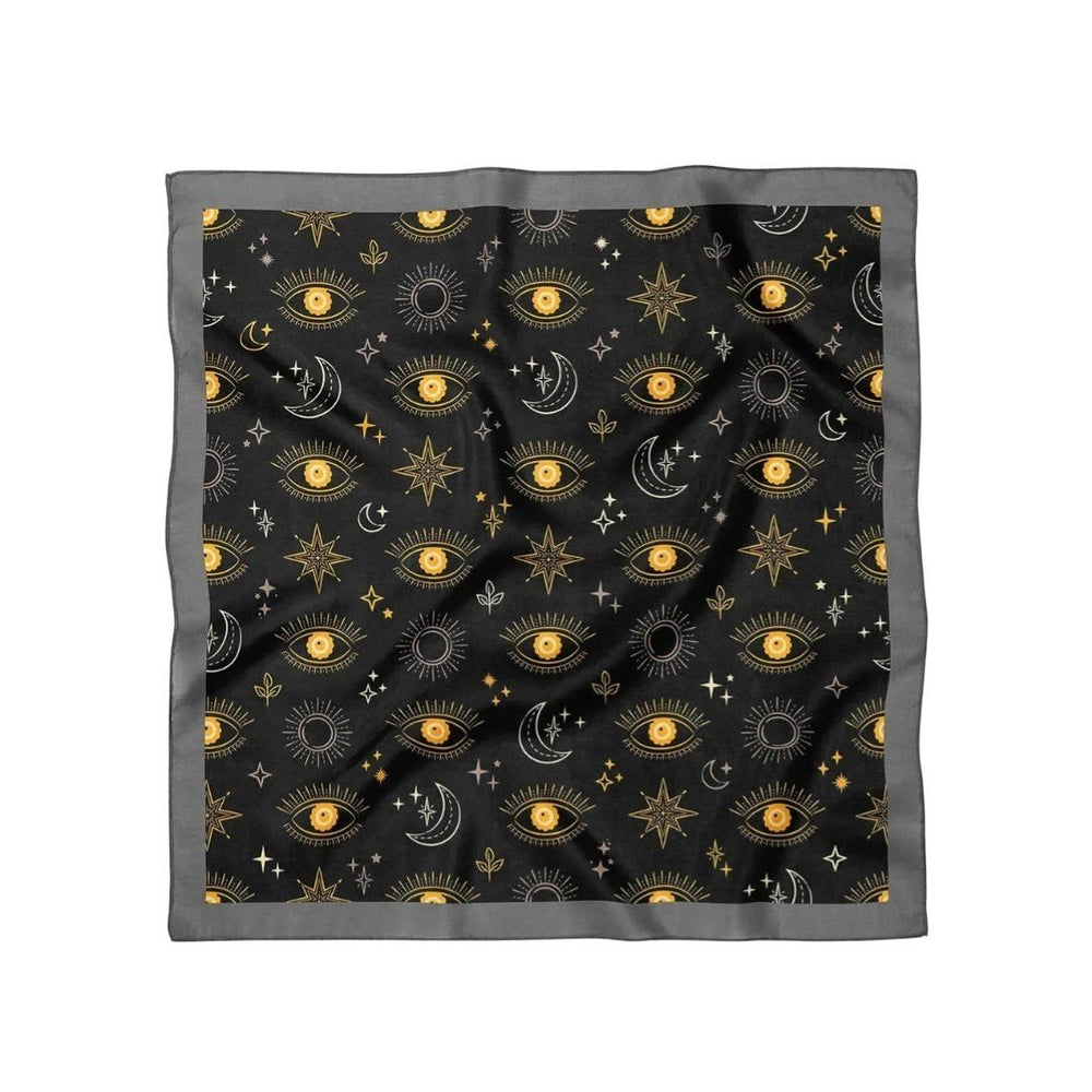 Göz Desenli Siyah Bandana - Hediye Kutusu