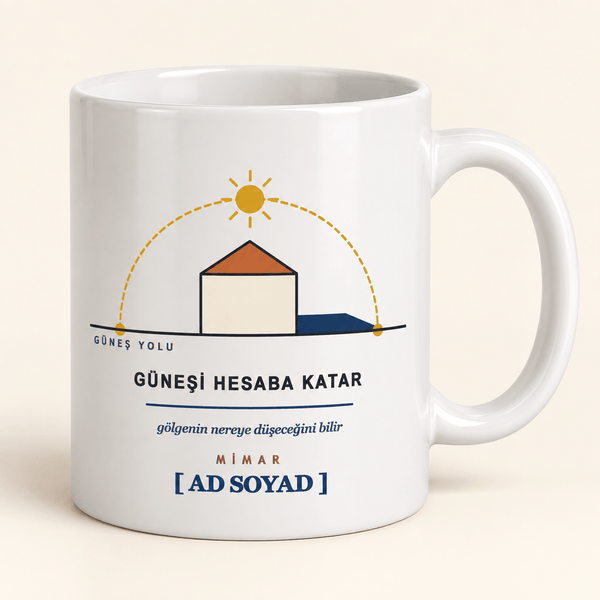 Güneş Yolu Diyagramlı İsimli Mimar Kupası - Hediye Kutusu