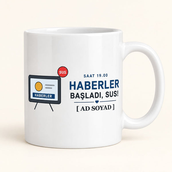 Haberler Başladı - İsimli Baba Kupası - Hediye Kutusu