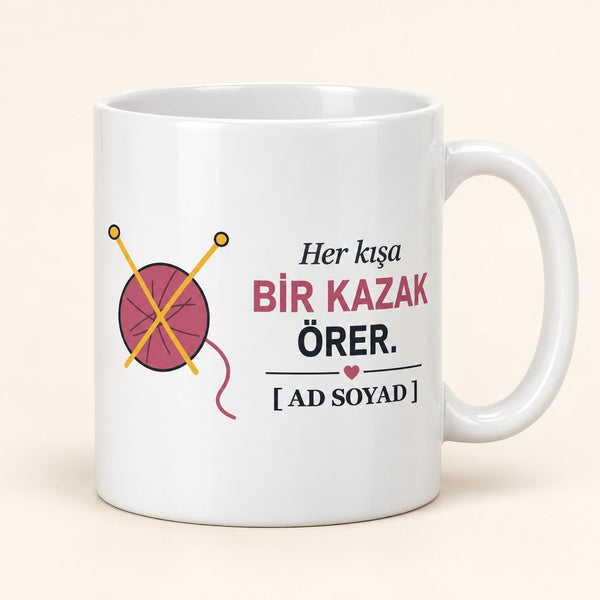 Her Kışa Bir Kazak - İsimli Anneanne Kupası - Hediye Kutusu