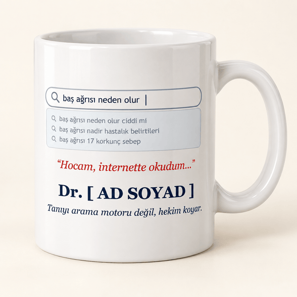 İnternette Okudum Yazılı İsimli Doktor Kupası - Hediye Kutusu
