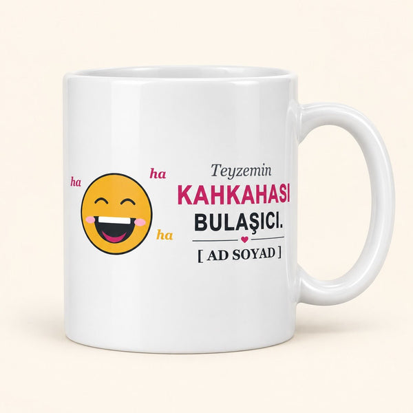 Kahkahası Bulaşıcı - İsimli Teyze Kupası - Hediye Kutusu