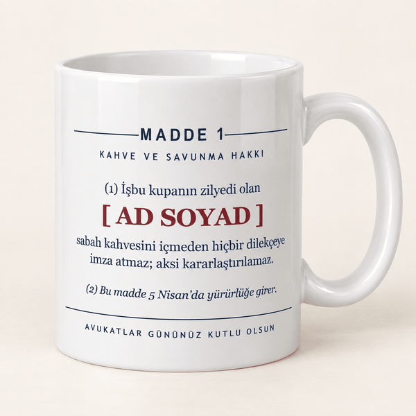 Kanun Maddesi İsimli Avukatlar Günü Kupası - Hediye Kutusu
