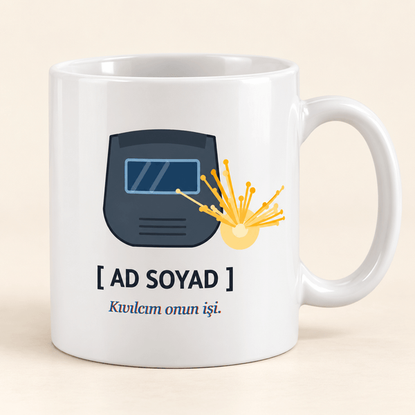 Kaynak Maskeli İsimli Kaynakçı Kupası - Hediye Kutusu