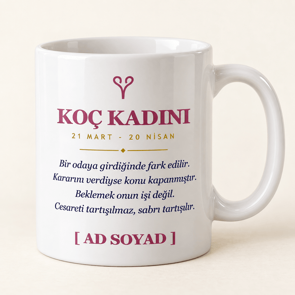Koç Kadını İsimli Kupa - Hediye Kutusu