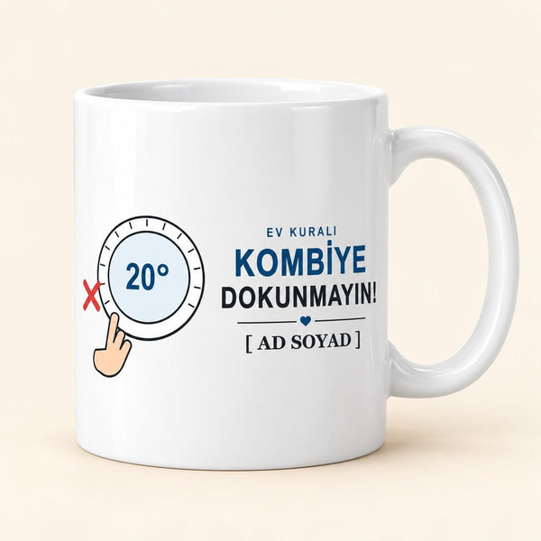 Kombiye Dokunmayın - İsimli Baba Kupası - Hediye Kutusu