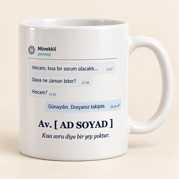Müvekkil Mesajlı İsimli Avukat Kupası - Hediye Kutusu