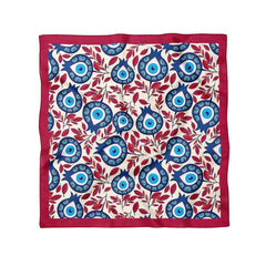 Nazar Boncuğu Desenli Bordo Bandana - Hediye Kutusu