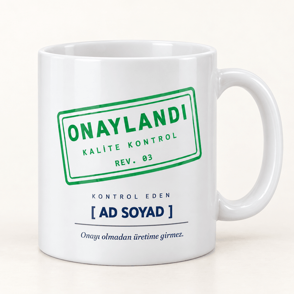 Onaylandı Damgalı İsimli Mühendis Kupası - Hediye Kutusu