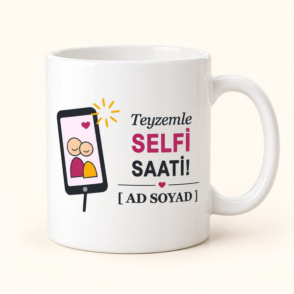 Selfi Saati - İsimli Teyze Kupası - Hediye Kutusu