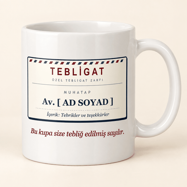 Tebligat Zarflı İsimli Avukat Kupası - Hediye Kutusu