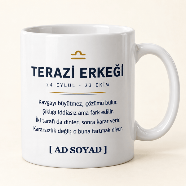 Terazi Erkeği İsimli Kupa - Hediye Kutusu