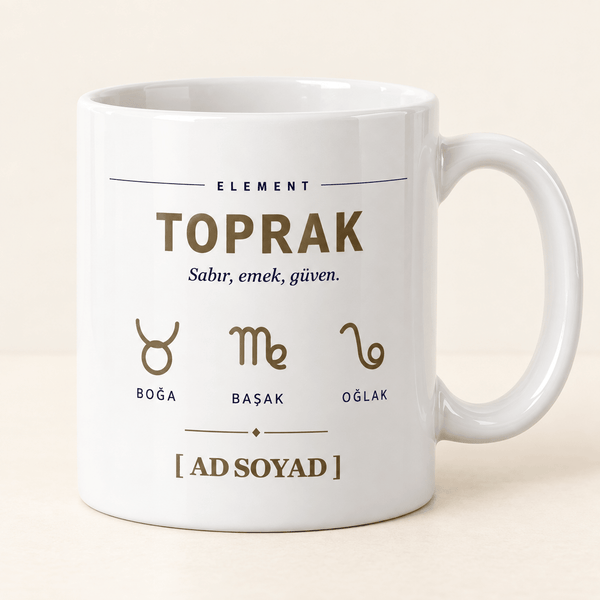Toprak Elementi İsimli Kupa - Hediye Kutusu