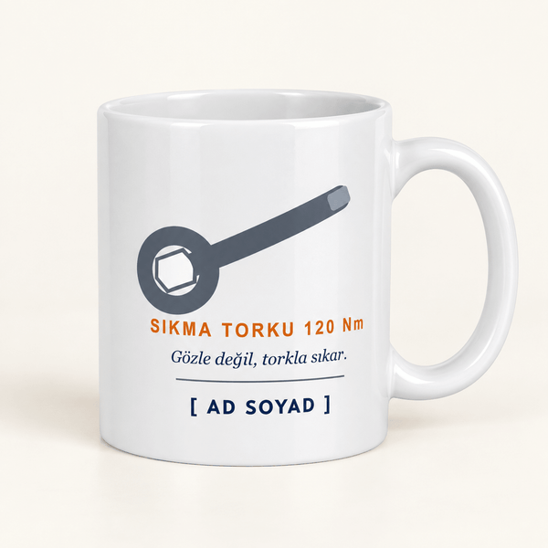 Tork Anahtarlı İsimli Mühendis Kupası - Hediye Kutusu