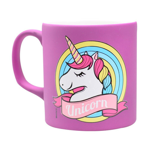 Unicorn Temalı Seramik Fuşya Kupa - Hediye Kutusu