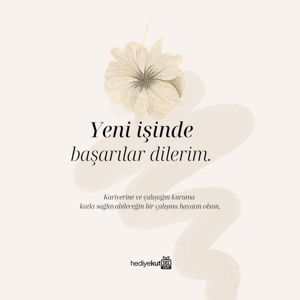 Yeni İşinde Başarılar Tebrik Kartı - Hediye Kutusu
