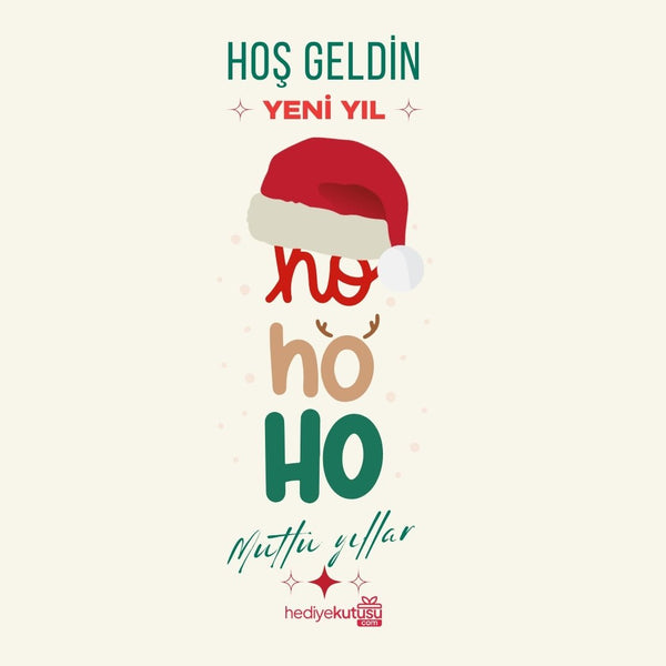 Yeni Yıl Hoş Geldin Tebrik Kartı - Hediye Kutusu