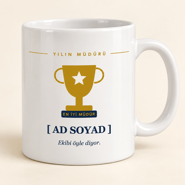 Yılın Müdürü Ödüllü İsimli Kupa - Hediye Kutusu