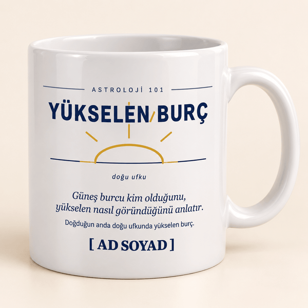 Yükselen Burç İsimli Kupa - Hediye Kutusu